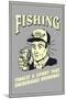 Fishing Finally Sport That Encourages Drinking  Funny Retro Poster-Retrospoofs-Mounted Poster