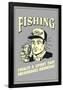 Fishing Finally Sport That Encourages Drinking  Funny Retro Poster-Retrospoofs-Framed Poster