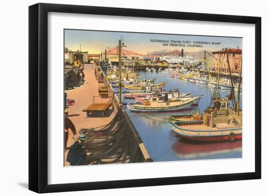 Fishing Fleet, Fisherman's Wharf, San Francisco, California-null-Framed Art Print