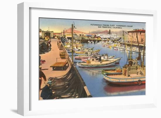 Fishing Fleet, Fisherman's Wharf, San Francisco, California-null-Framed Art Print