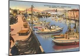 Fishing Fleet, Fisherman's Wharf, San Francisco, California-null-Mounted Art Print