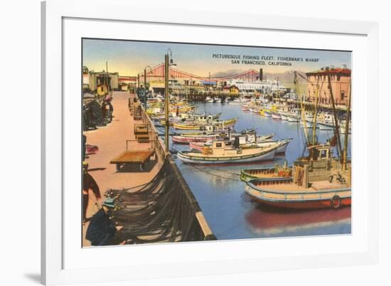 Fishing Fleet, Fisherman's Wharf, San Francisco, California-null-Framed Premium Giclee Print