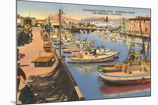 Fishing Fleet, Fisherman's Wharf, San Francisco, California-null-Mounted Premium Giclee Print