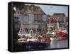 Fishing Fleet in Harbour, Whitby, North Yorkshire, England, United Kingdom, Europe-Waltham Tony-Framed Stretched Canvas