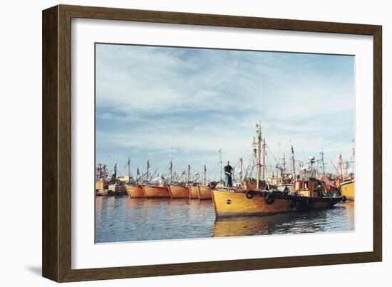 Fishing Fleet in Port, Mar Del Plata, Argentina, South America-Mark Chivers-Framed Photographic Print