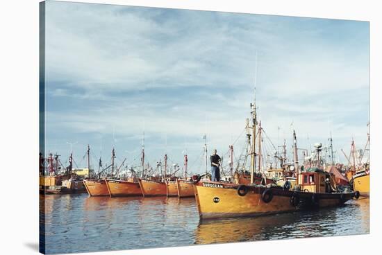 Fishing Fleet in Port, Mar Del Plata, Argentina, South America-Mark Chivers-Stretched Canvas