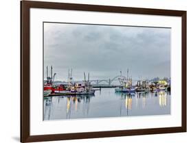 Fishing fleet on foggy morning, Newport, Oregon-Adam Jones-Framed Photographic Print