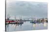 Fishing fleet on foggy morning, Newport, Oregon-Adam Jones-Stretched Canvas