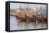 Fishing Fleet. Phan Thiet Harbor. Bhin Thuan Province. Vietnam-Tom Norring-Framed Stretched Canvas