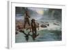 Fishing for Salmon with a native Guide-null-Framed Giclee Print