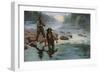 Fishing for Salmon with a native Guide-null-Framed Giclee Print