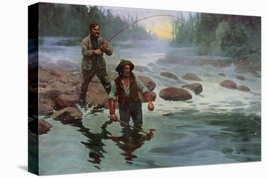 Fishing for Salmon with a native Guide-null-Stretched Canvas