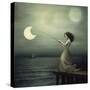 Fishing For The Moon-Sasha-Stretched Canvas