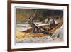 Fishing for Trout in Rapids Canada-Frank Feller-Framed Premium Giclee Print