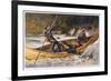 Fishing for Trout in Rapids Canada-Frank Feller-Framed Premium Giclee Print