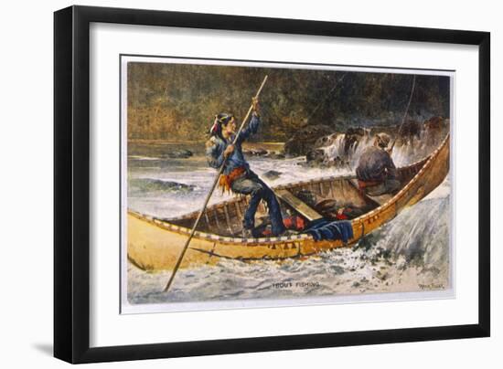 Fishing for Trout in Rapids Canada-Frank Feller-Framed Art Print