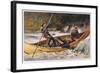 Fishing for Trout in Rapids Canada-Frank Feller-Framed Art Print