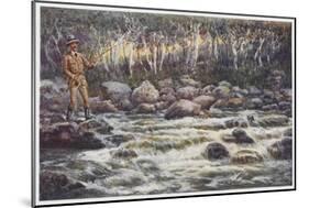 Fishing for Trout in the Snowy River Australia-Percy F.s. Spence-Mounted Art Print