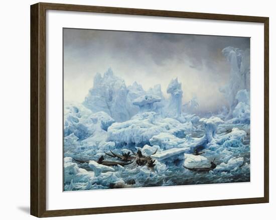 Fishing for Walrus in the Arctic Ocean, 1841-Francois Auguste Biard-Framed Giclee Print