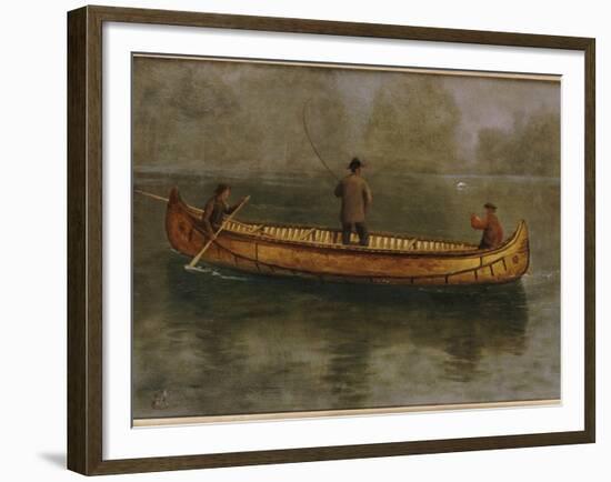 Fishing from a Canoe-Albert Bierstadt-Framed Giclee Print