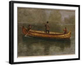 Fishing from a Canoe-Albert Bierstadt-Framed Giclee Print