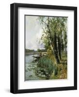 Fishing from a Punt-Arthur W. Redgate-Framed Giclee Print