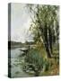 Fishing from a Punt-Arthur W. Redgate-Stretched Canvas