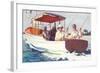 Fishing from Back of Boat-null-Framed Art Print