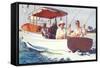 Fishing from Back of Boat-null-Framed Stretched Canvas