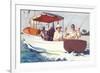 Fishing from Back of Boat-null-Framed Art Print