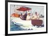 Fishing from Back of Boat-null-Framed Art Print