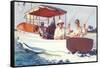 Fishing from Back of Boat-null-Framed Stretched Canvas