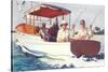 Fishing from Back of Boat-null-Stretched Canvas