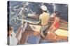 Fishing from Motorboat, Florida-null-Stretched Canvas