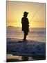Fishing from the Beach at Sunrise, Australia-D H Webster-Mounted Photographic Print