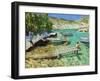 Fishing from the jetty, Milos ,Greece-Andrew Macara-Framed Giclee Print