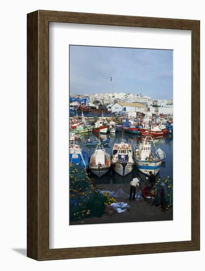 Fishing Harbour and the Medina (Old City), Tangier, Morocco, North Africa, Africa-Bruno Morandi-Framed Photographic Print