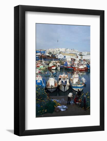 Fishing Harbour and the Medina (Old City), Tangier, Morocco, North Africa, Africa-Bruno Morandi-Framed Photographic Print