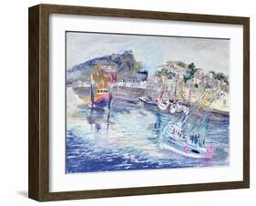 Fishing Harbour, Newlyn, Cornwall, 2005-Sophia Elliot-Framed Giclee Print