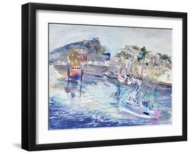 Fishing Harbour, Newlyn, Cornwall, 2005-Sophia Elliot-Framed Giclee Print