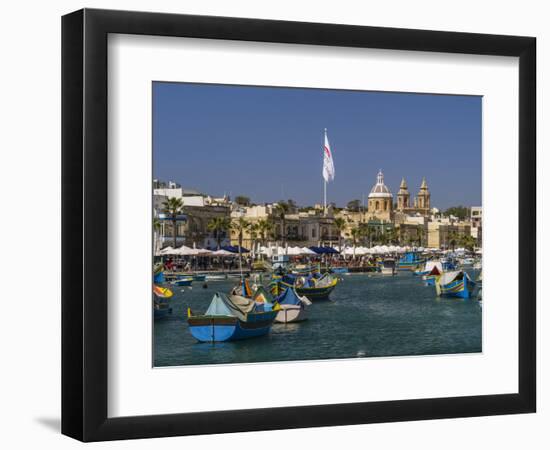 Fishing harbour of Marsaxlokk on Malta-enricocacciafotografie-Framed Photographic Print