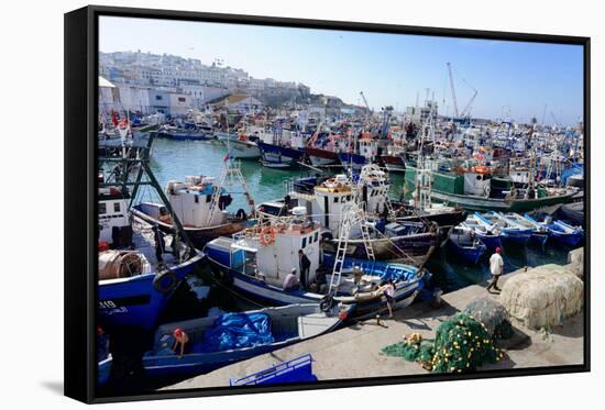 Fishing Harbour, Tangier, Morocco, North Africa, Africa-Mick Baines & Maren Reichelt-Framed Stretched Canvas