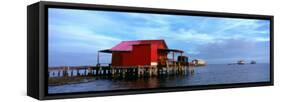 Fishing Huts in the Sea, Pine Island, Florida, USA-null-Framed Stretched Canvas