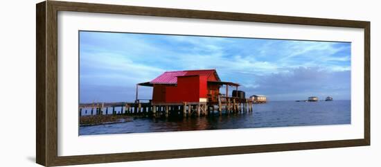 Fishing Huts in the Sea, Pine Island, Florida, USA-null-Framed Photographic Print