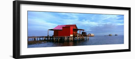 Fishing Huts in the Sea, Pine Island, Florida, USA-null-Framed Photographic Print