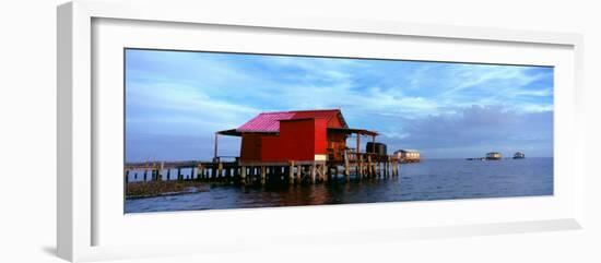 Fishing Huts in the Sea, Pine Island, Florida, USA-null-Framed Photographic Print