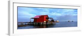 Fishing Huts in the Sea, Pine Island, Florida, USA-null-Framed Photographic Print