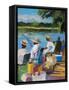 Fishing II-Jane Slivka-Framed Stretched Canvas