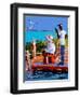 Fishing III-Jane Slivka-Framed Art Print