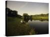 Fishing in a Peaceful Setting-null-Stretched Canvas